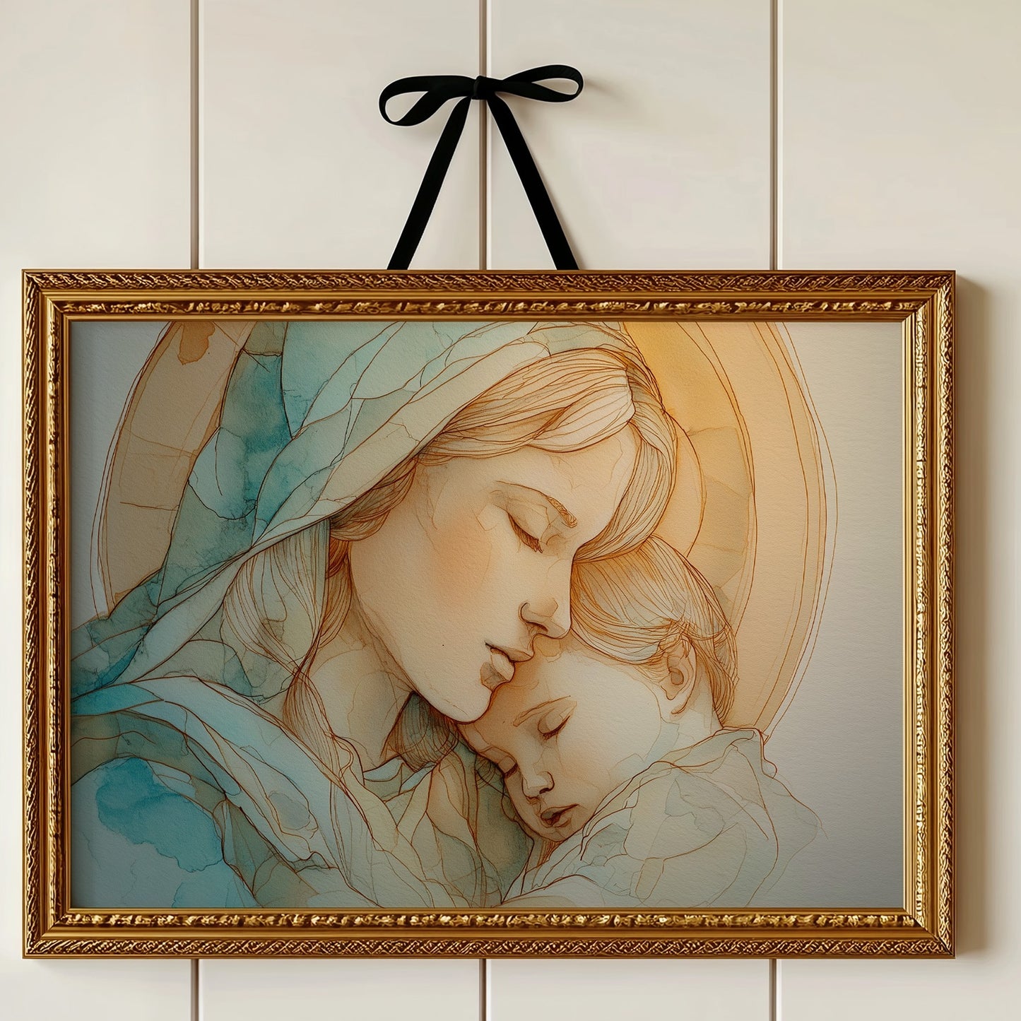 Tender Moments In Aqua Gold