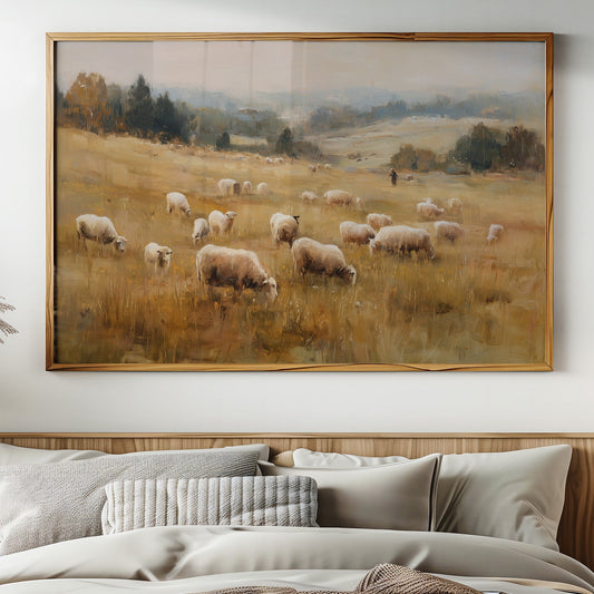 Pastoral Fields Under Autumn Haze