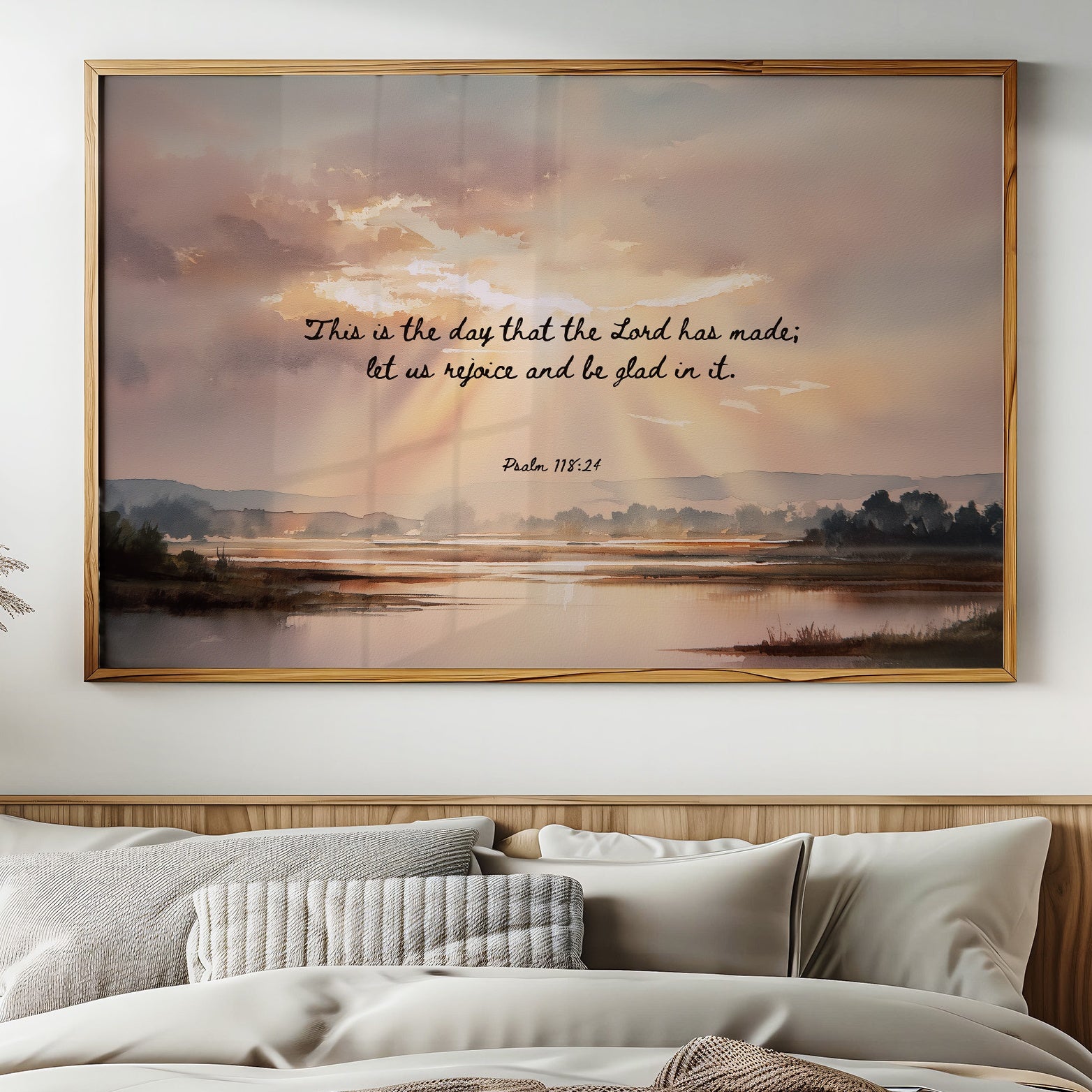 Scripture Glows Over Tranquil Waters