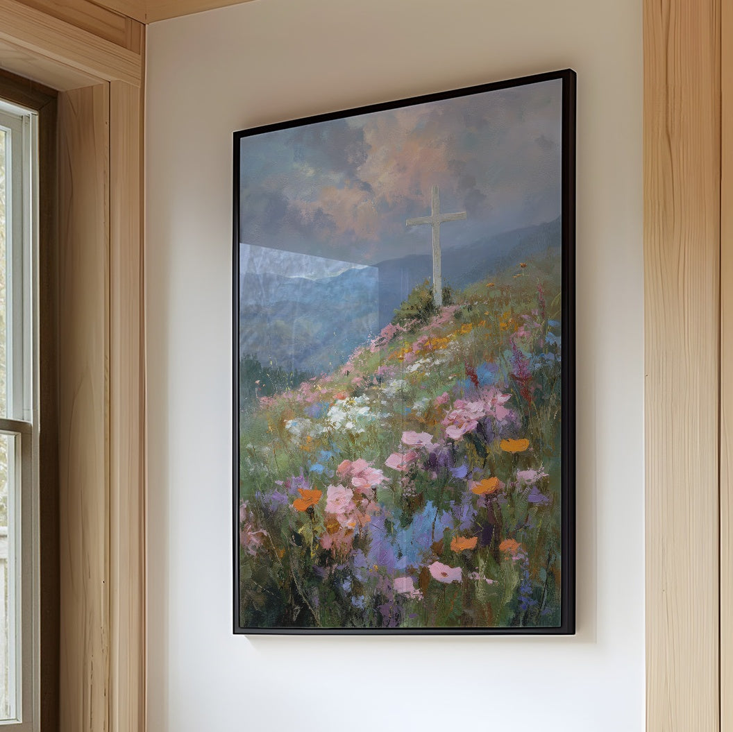 Sacred Summit Blooms Under Pastel Skies