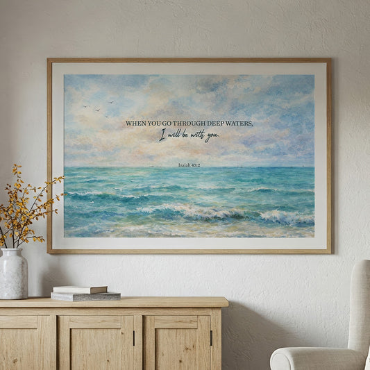 Promise Above Turquoise Tides Isaiah 43:2