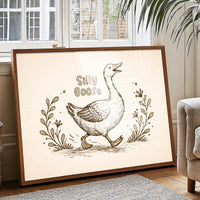 Whimsical Waddle Through Sepia Fields