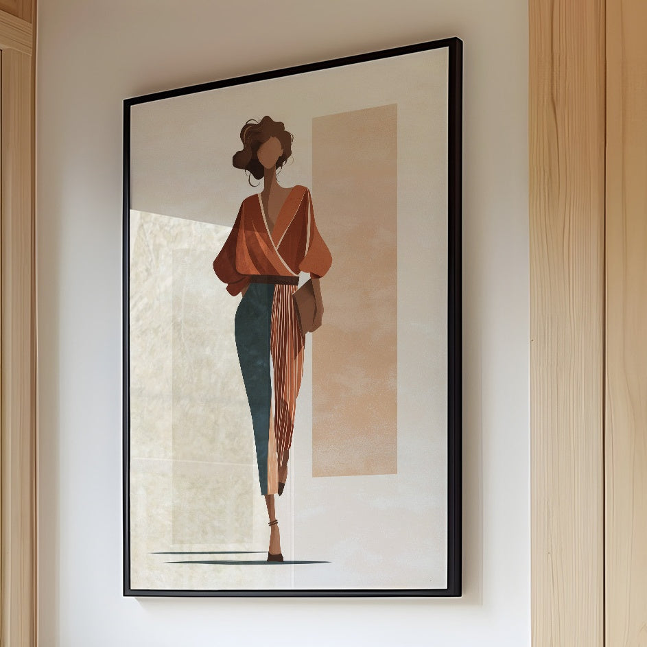 She Walks Through Autumn's Architecture