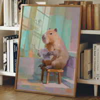 Capybara Reads the Sunday Paper