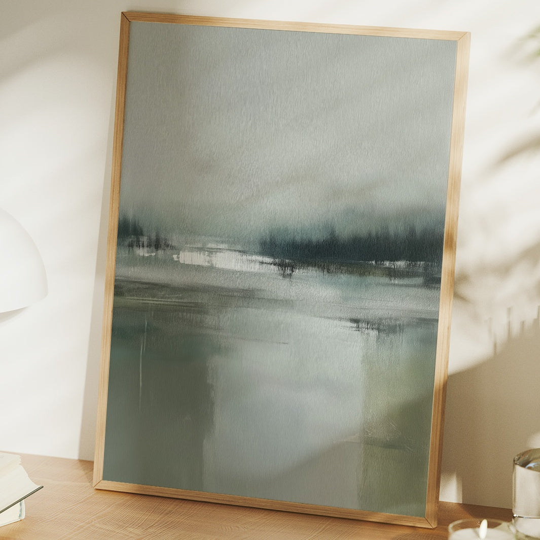 Misty Lake Finds Morning Silence