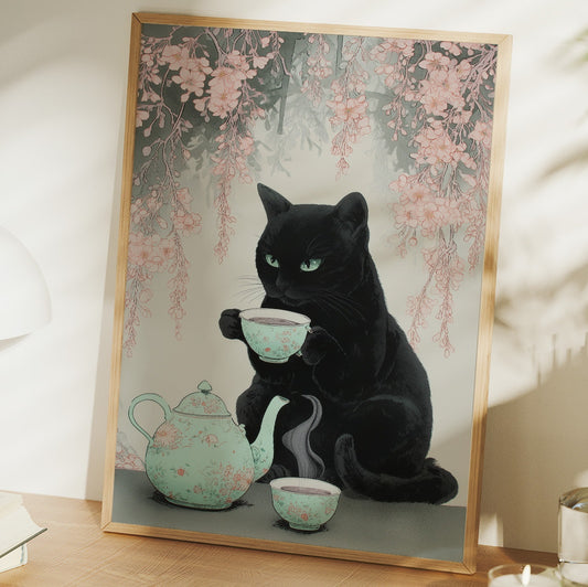 Black Cat's Cherry Blossom Tea Time