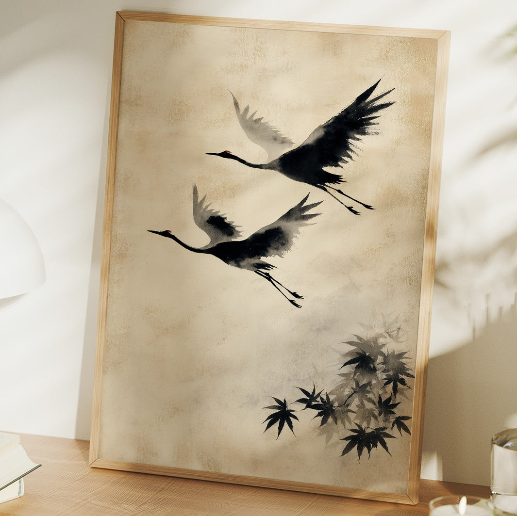 Cranes Paint Their Morning Dance