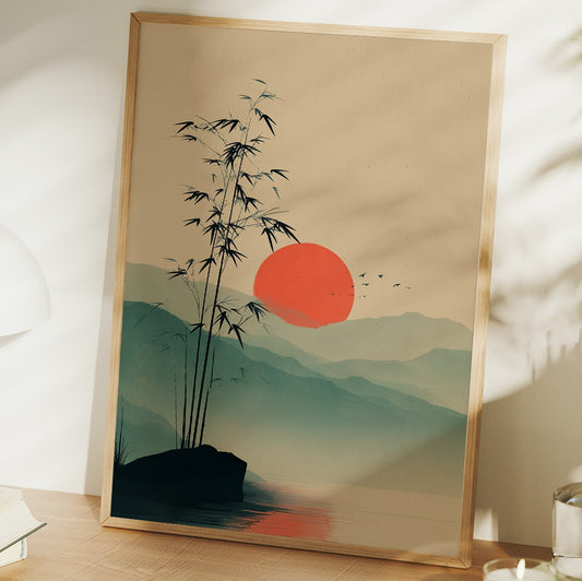 Bamboo Bends Toward Rising Sun