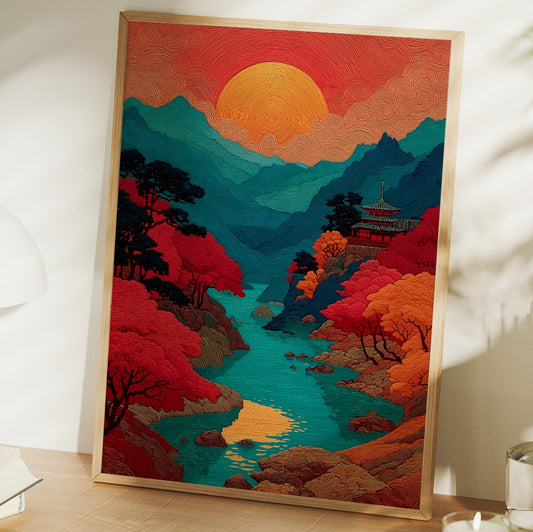 Crimson Rivers Meet Turquoise Mountains