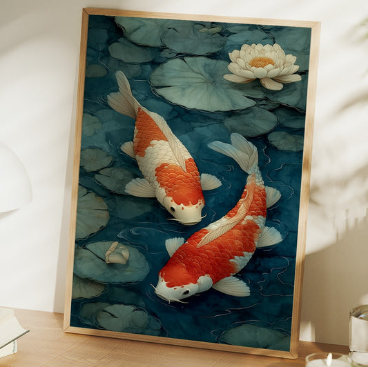 Koi Dance Below Lotus Light