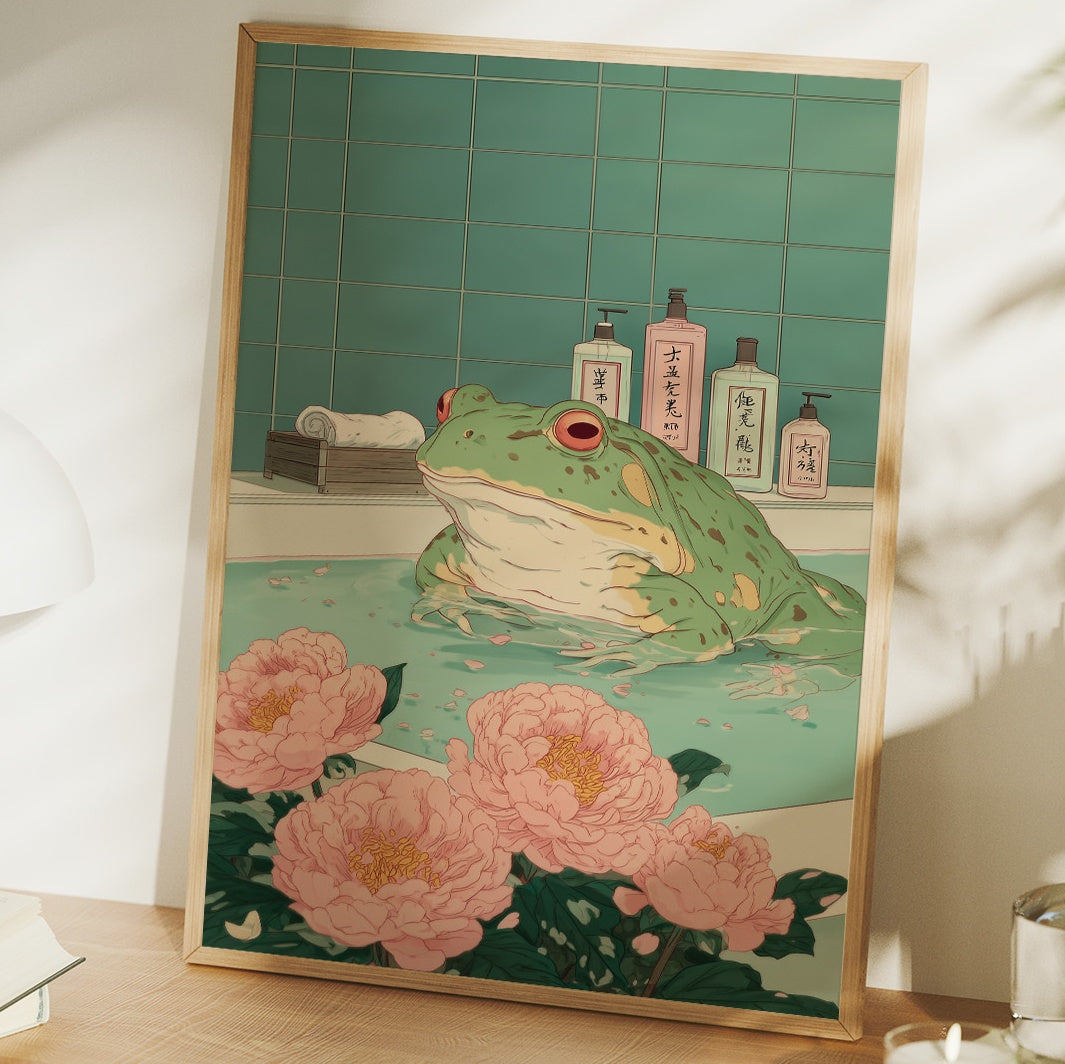 Frog Tales Among Peony Blooms