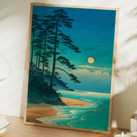 Moonlit Pines Meet Pacific Tides