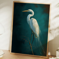 White Feathers Against Emerald Twilight