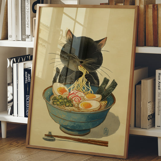 Midnight Ramen With Curious Cat