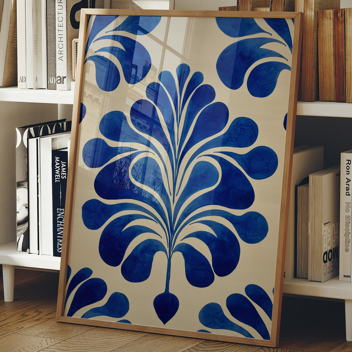 Indigo Petals Dance In Cream