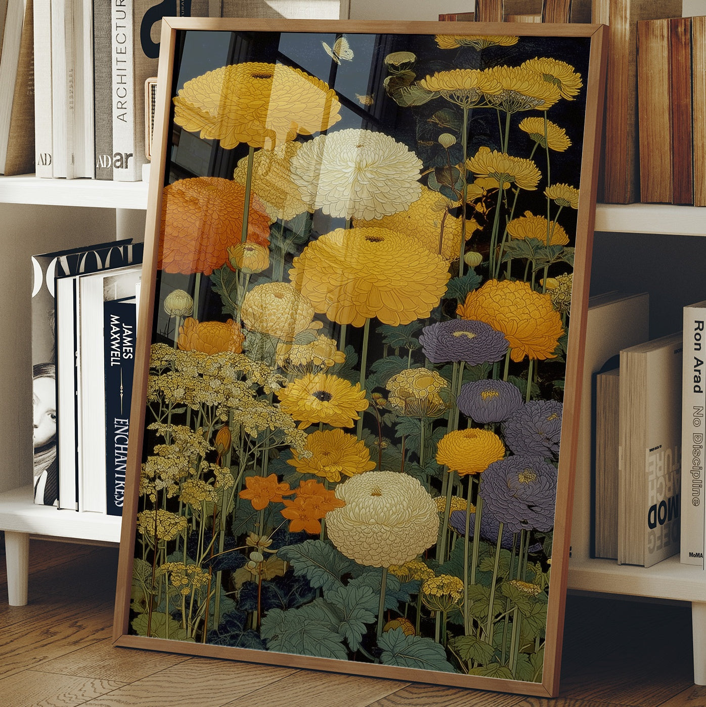 Golden Blooms Dance Through Midnight Gardens