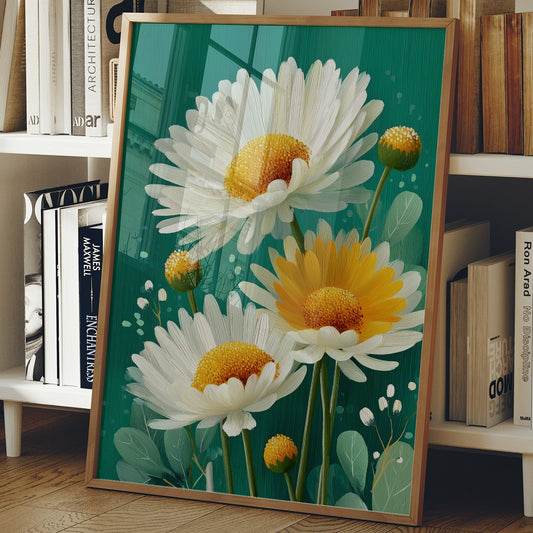 Summer Daisies Dance In Emerald Light