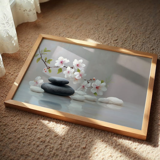 Cherry Blossoms Dance With Stones