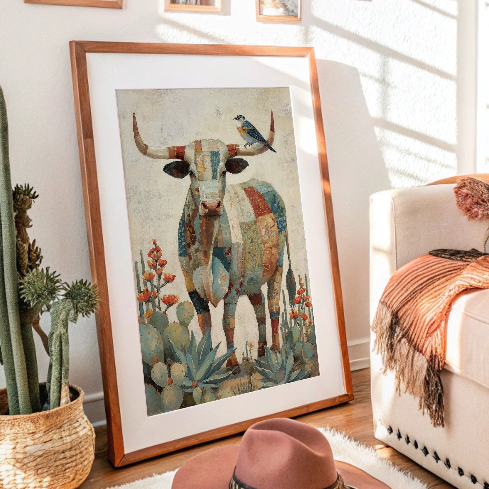 Patchwork Bull With Desert Song