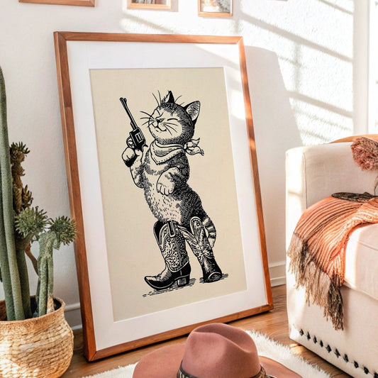 Feline Outlaw Draws At Dawn