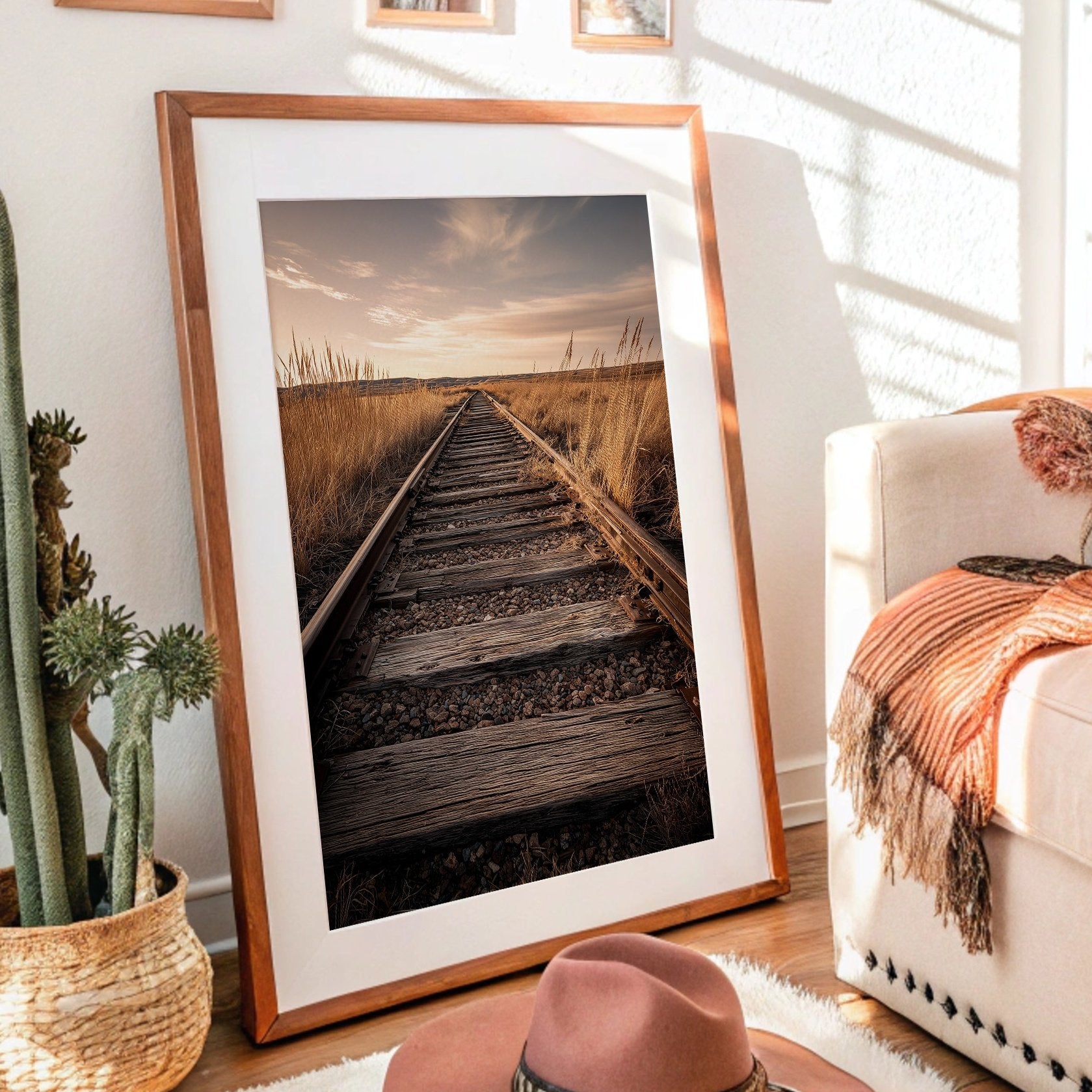 Prairie Tracks Under Golden Sky
