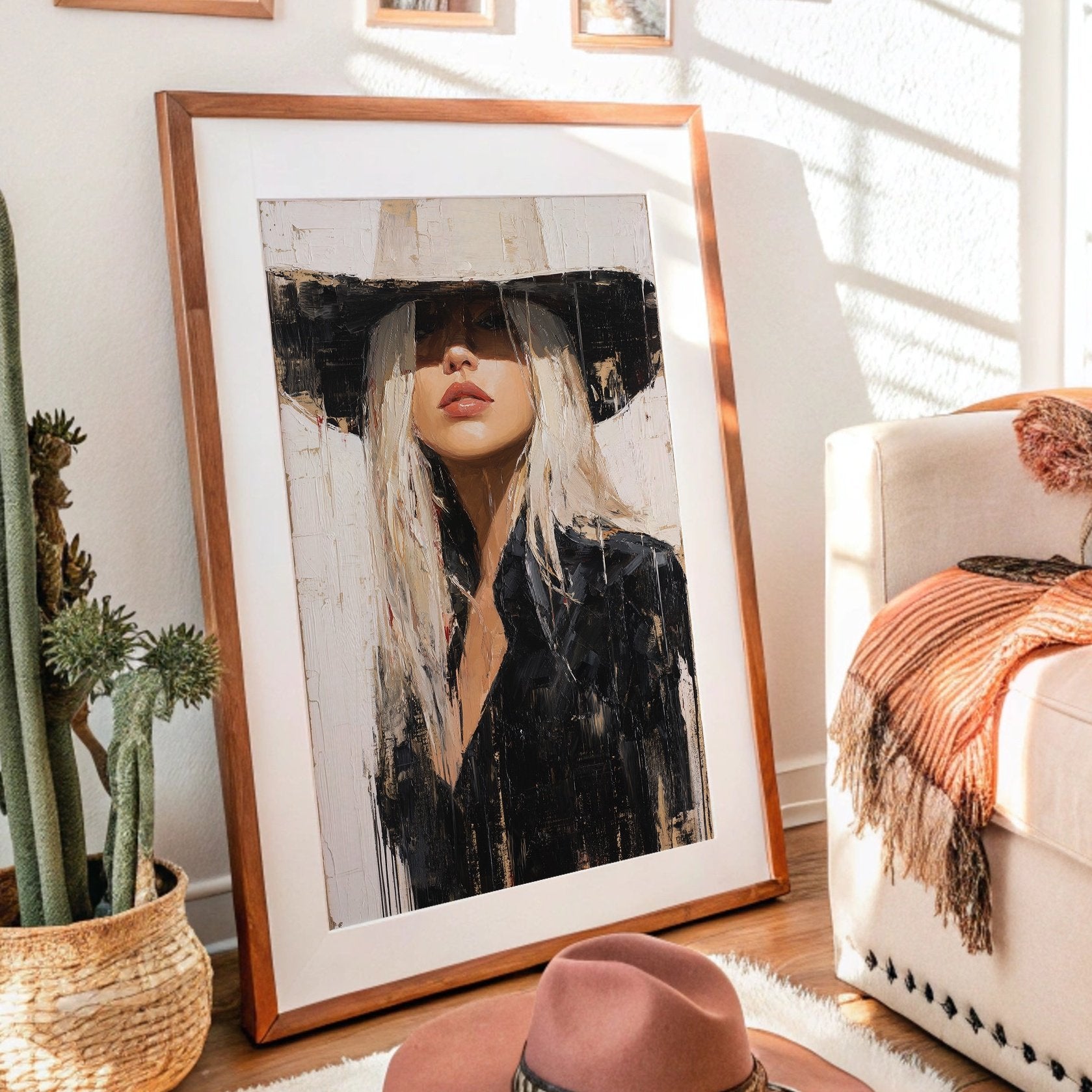 Mysterious Blonde In Wide Brim