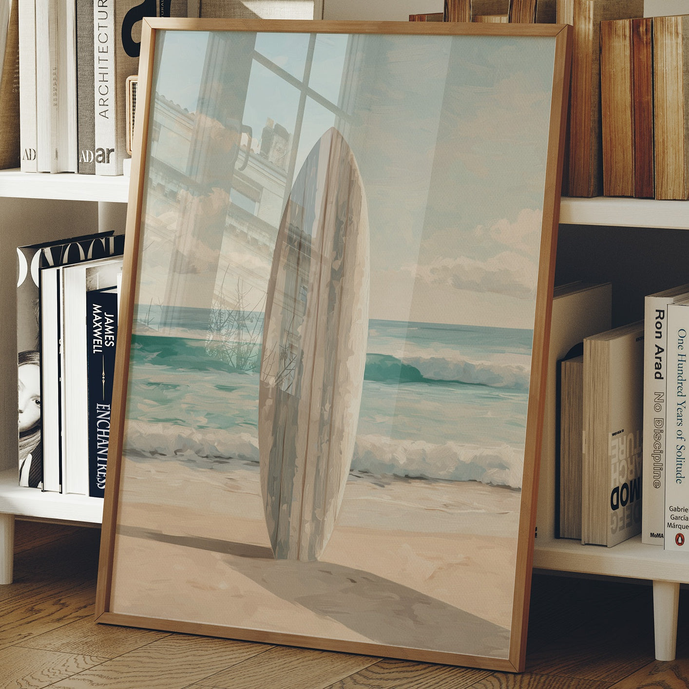 Weathered Board Awaits Morning Tide