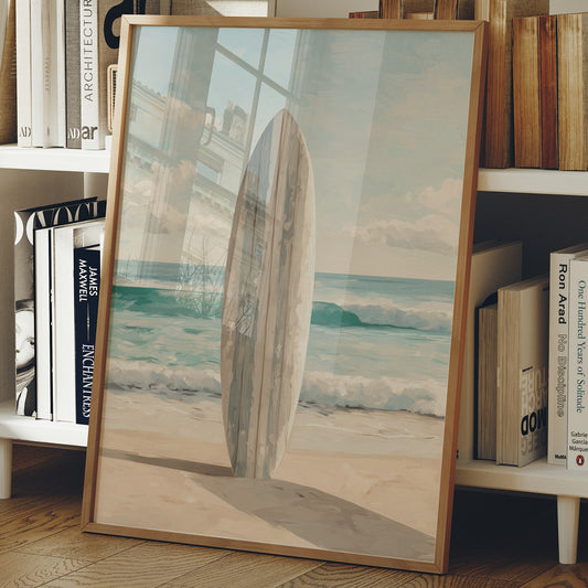 Weathered Board Awaits Morning Tide