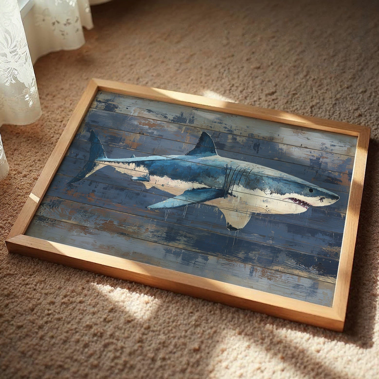 Shark Glides Through Weathered Seas