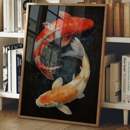 Koi Circle In Midnight Waters