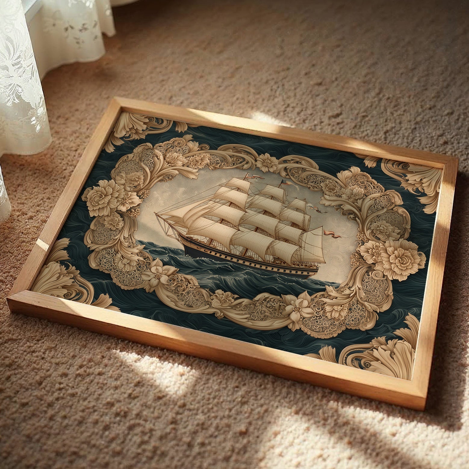 Tall Ships Through Ornate Seas