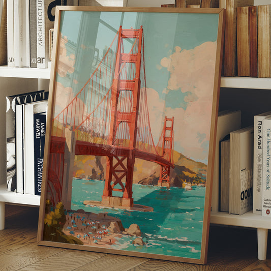 Vermillion Spans Between Coastal Skies