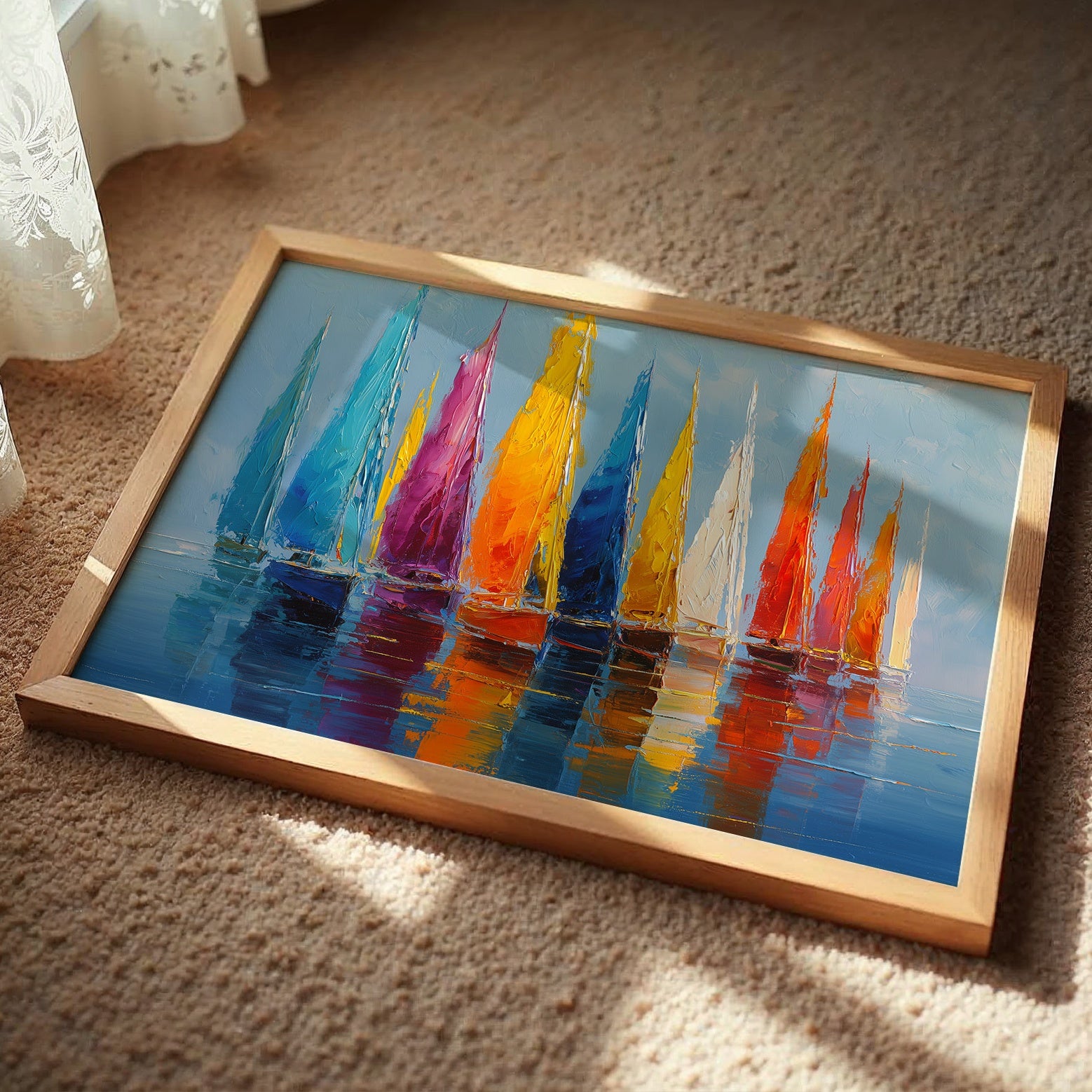 Vibrant Fleet Dances On Blue