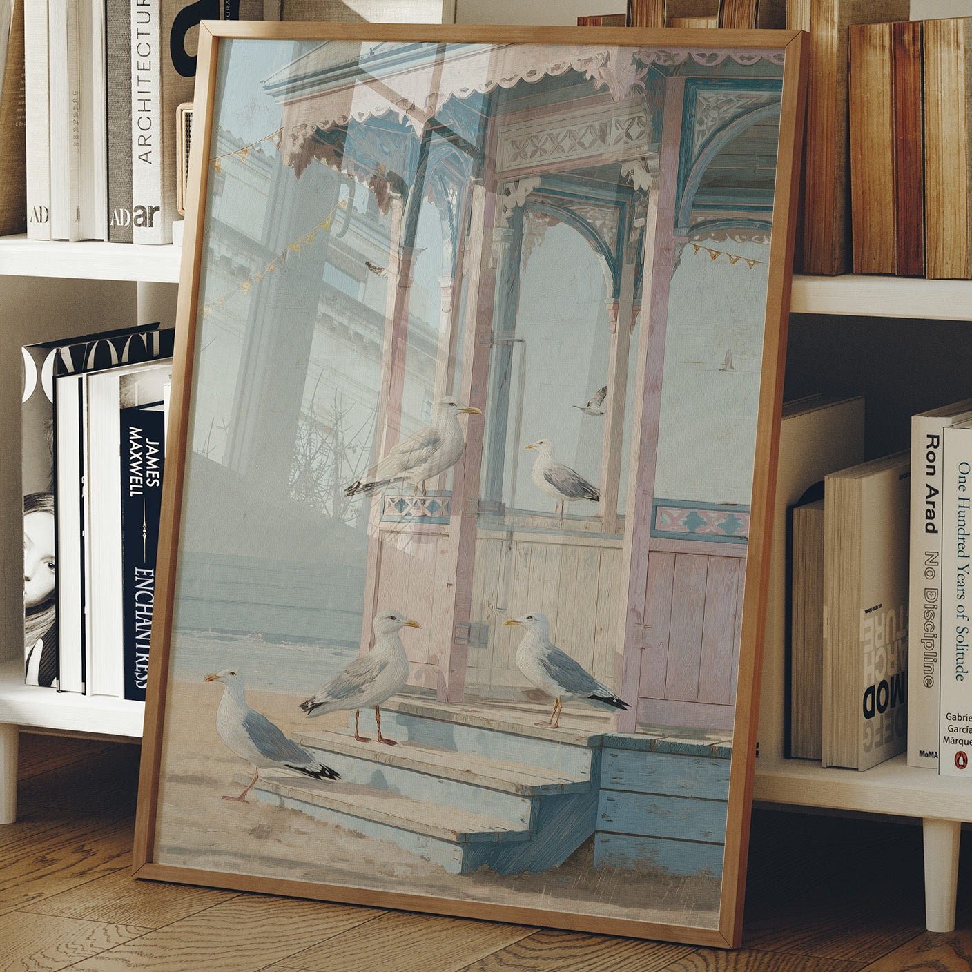 Seagulls Gather At Seaside Pavilion