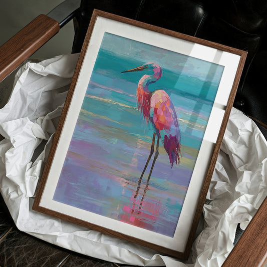 Flamingo Whispers Against Teal Tides