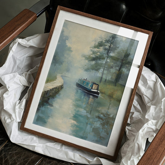 Narrowboat Whispers Through Mist