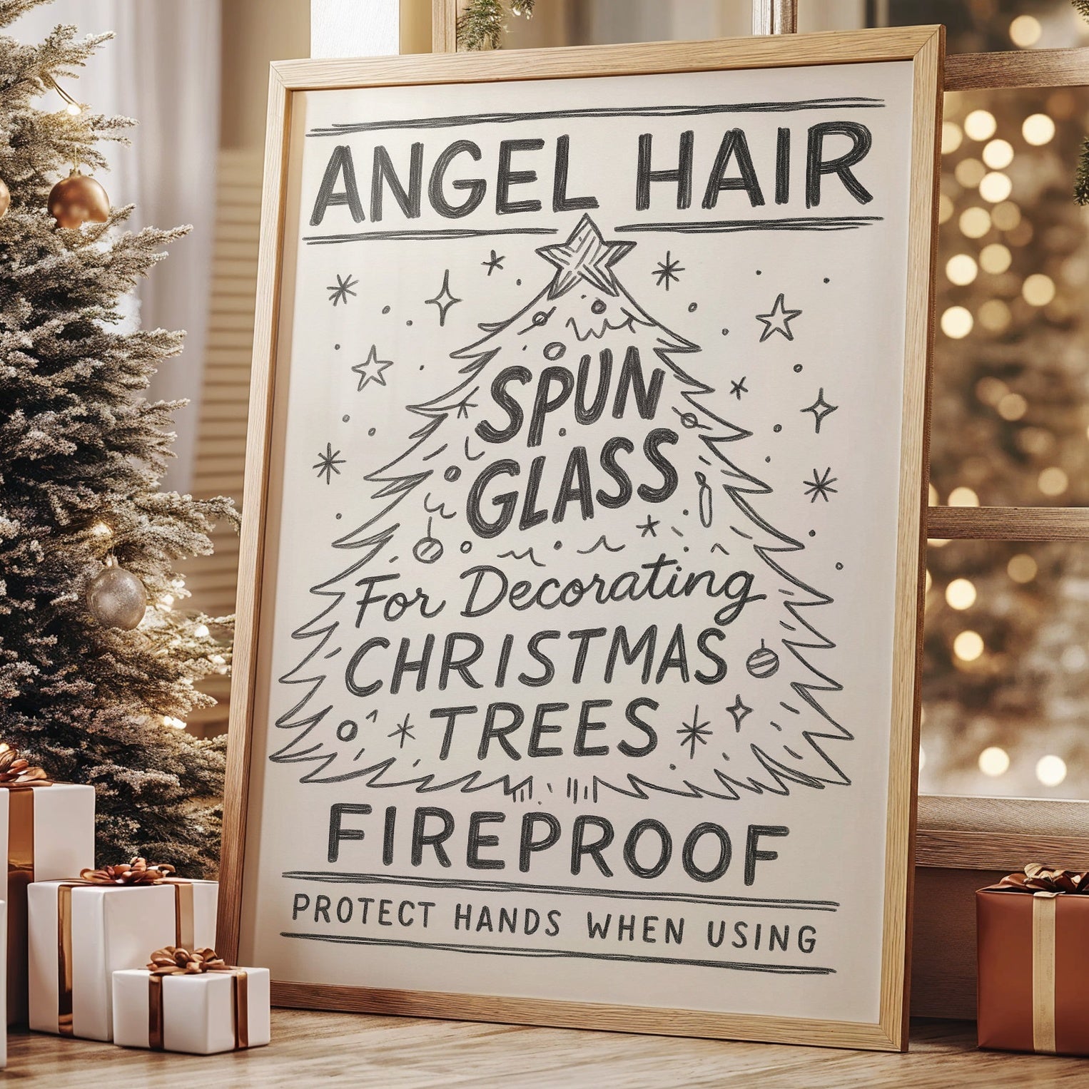 Vintage Holiday Instructions Framed