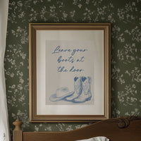 Blue Ink Welcome On Cream