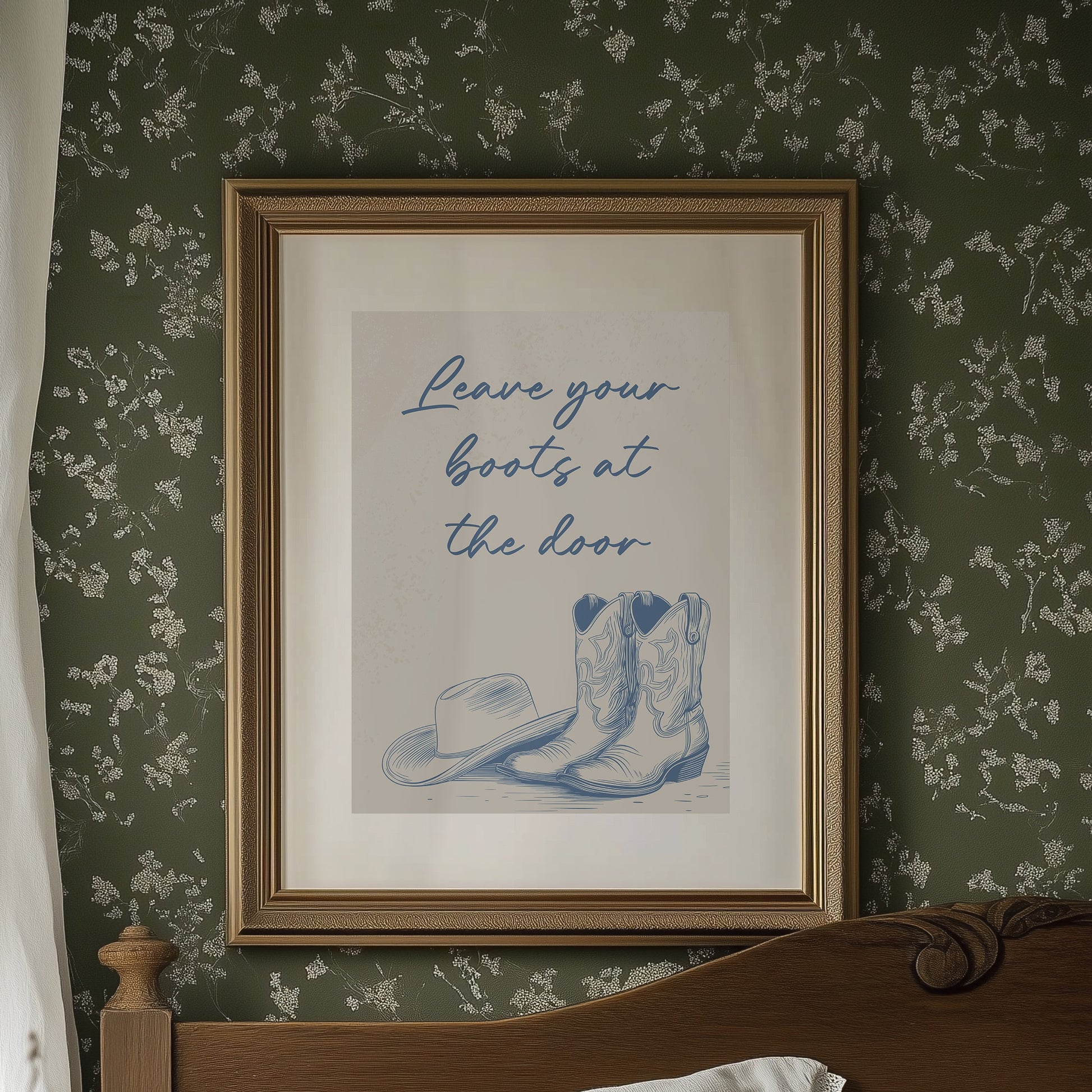 Blue Ink Welcome On Cream