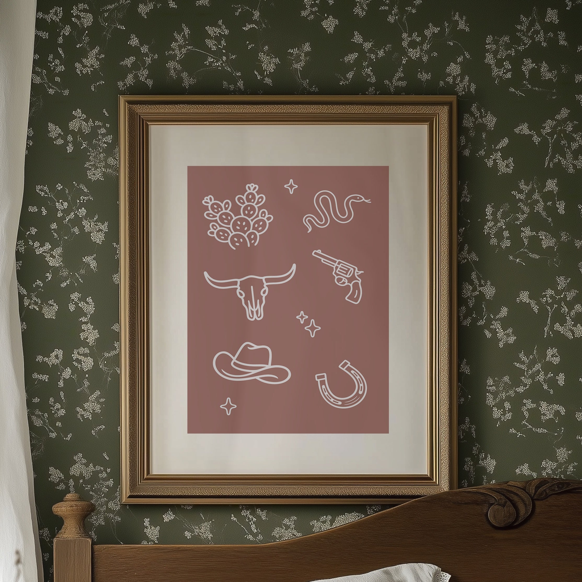 Desert Icons Under Terracotta Sky