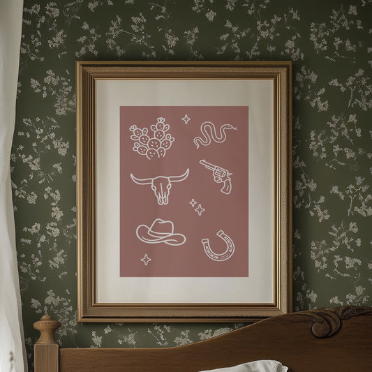 Desert Icons Under Terracotta Sky