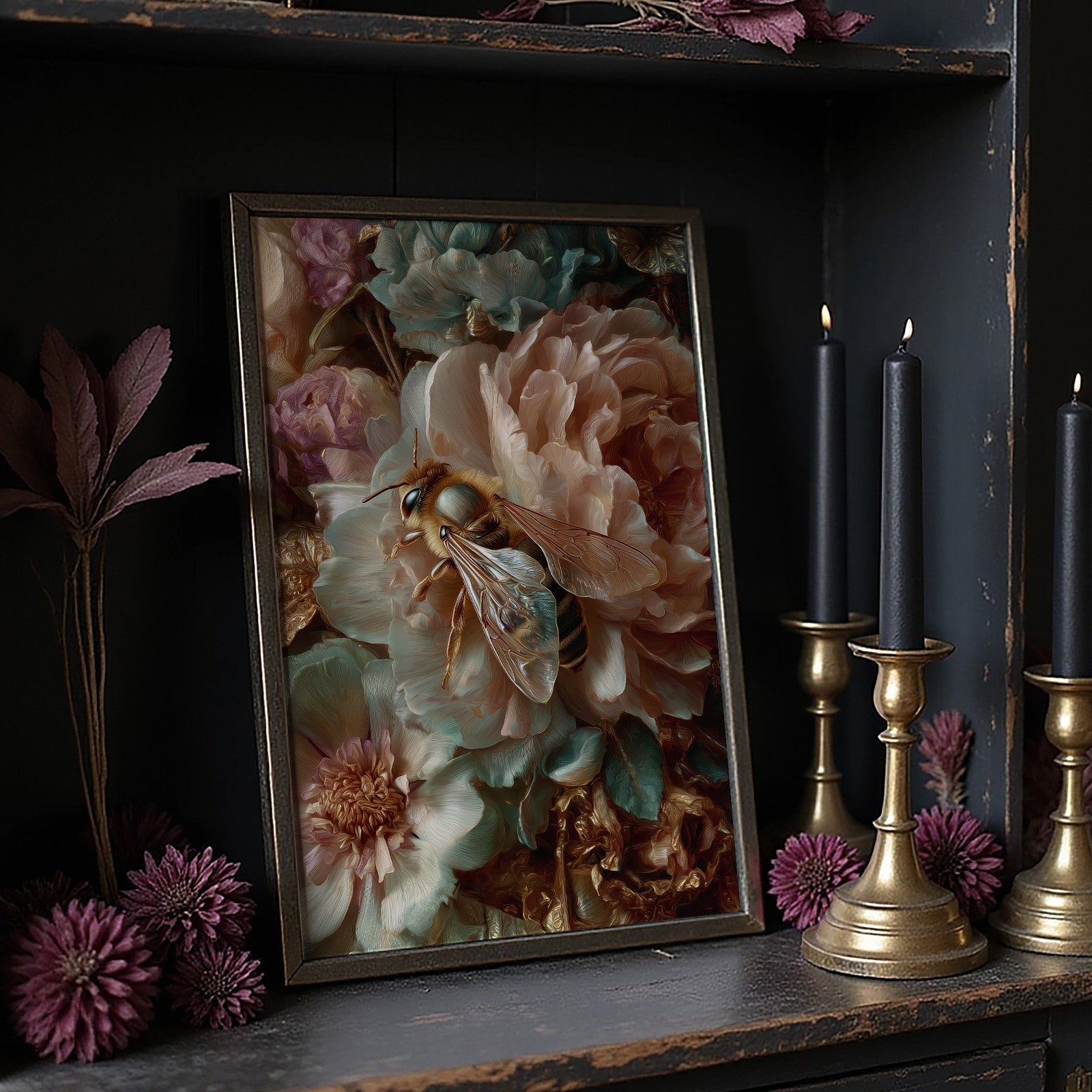 Honey Visitor Among Blush Petals