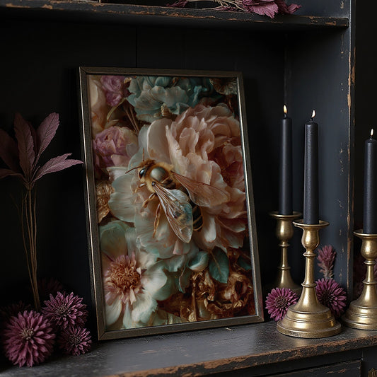 Honey Visitor Among Blush Petals