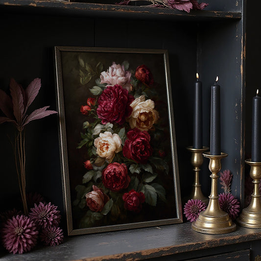 Velvet Blooms Against Midnight Walls
