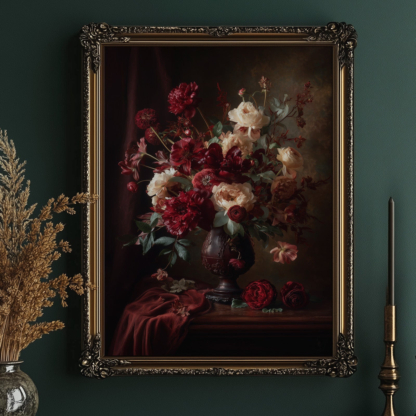 Velvet Blooms Against Midnight Walls
