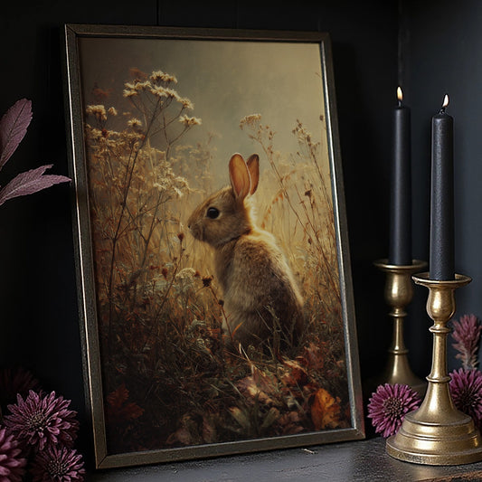 Twilight Rabbit Among Wild Meadow