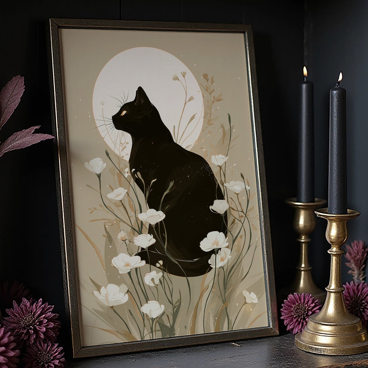 Midnight Blooms Under Moonlight
