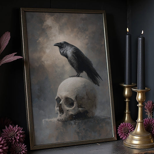 Raven Perches On Mortal Throne