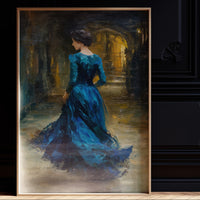 Sapphire Gown Toward Golden Passage