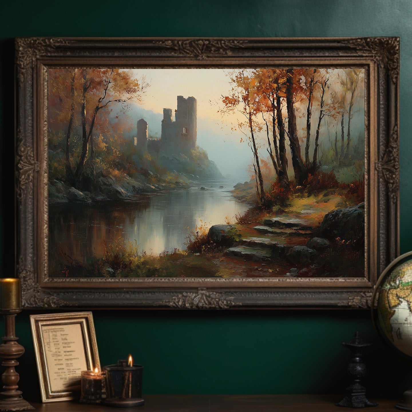 Autumn Castle By Misty Waters